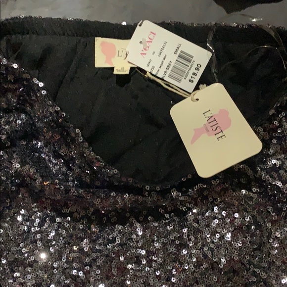 Silver sequin skirt - Picture 2 of 2